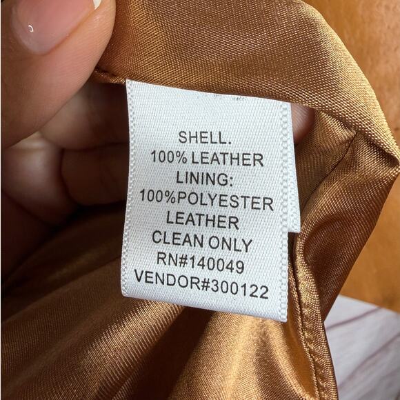 Vintage Chadwicks of Boston 90's Camel Brown 100% Leather Size 16 Bomber Jacket - Picture 11 of 11